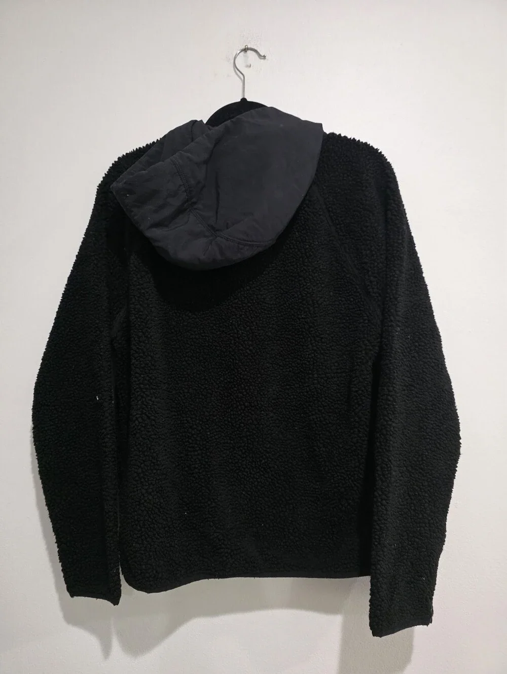 J.Crew Authentic Outerwear Black Sherpa Fleece Full-Zip Hoodie Jacket - Men's M